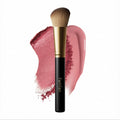 Angled Blush Brush with Black Wooden Handle & Dense Bristles for Makeup Application