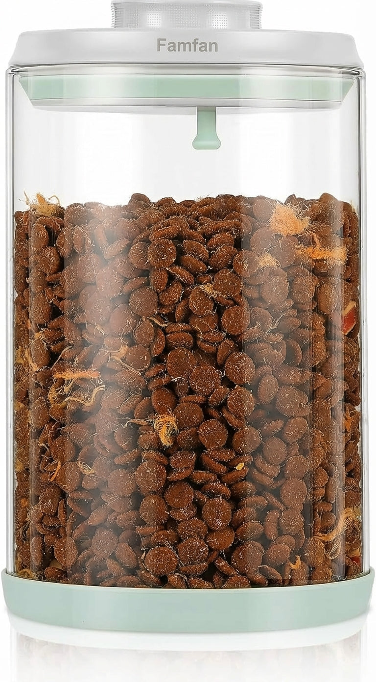 Dog Treat Container Airtight Jar 2.2Qt/2L, Glass Food Jars with One-Touch Lid